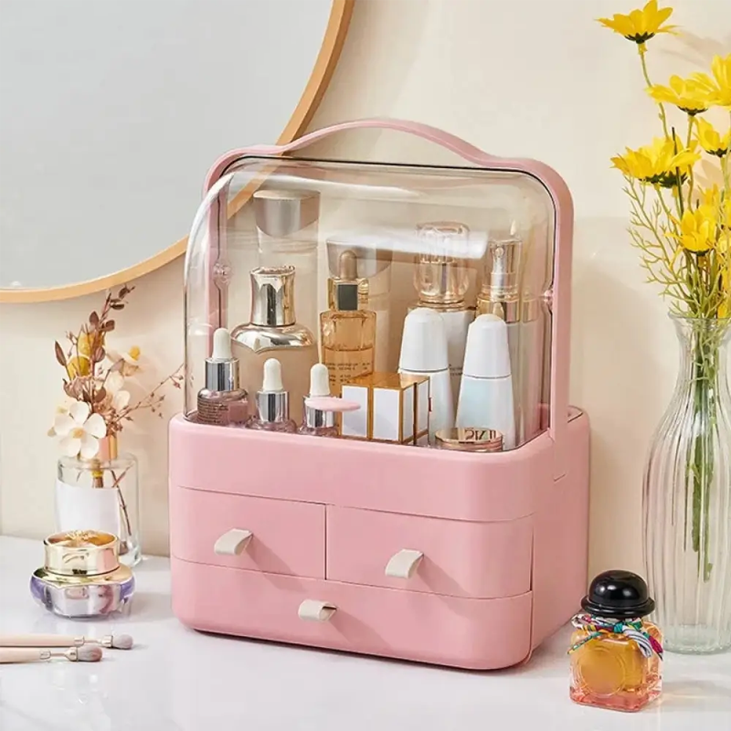 Acrylic double sided cosmetic organizer