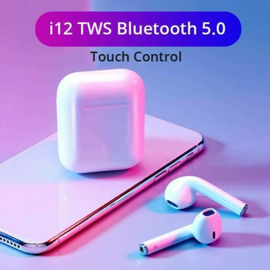 TWS i12 Wireless Dual Earbuds With Charging Case