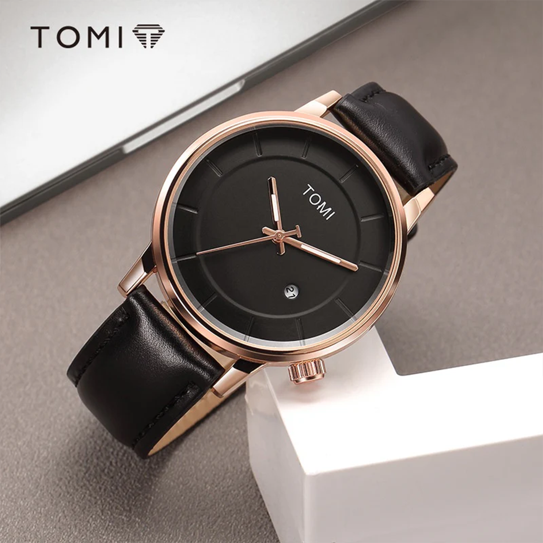 TOMI T-101 Casual Men's Watch Date Quartz Round Dial