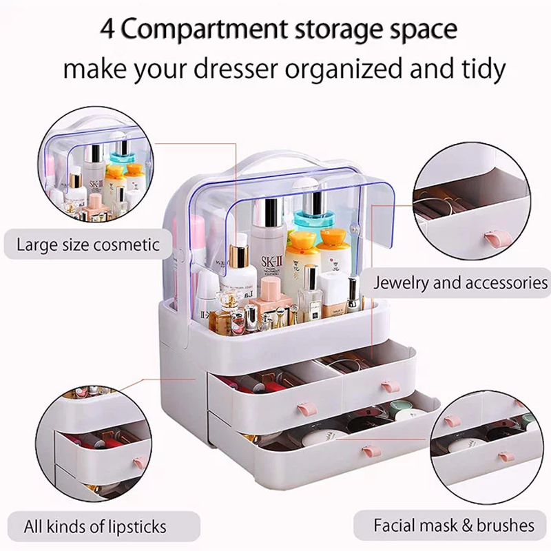 Acrylic double sided cosmetic organizer