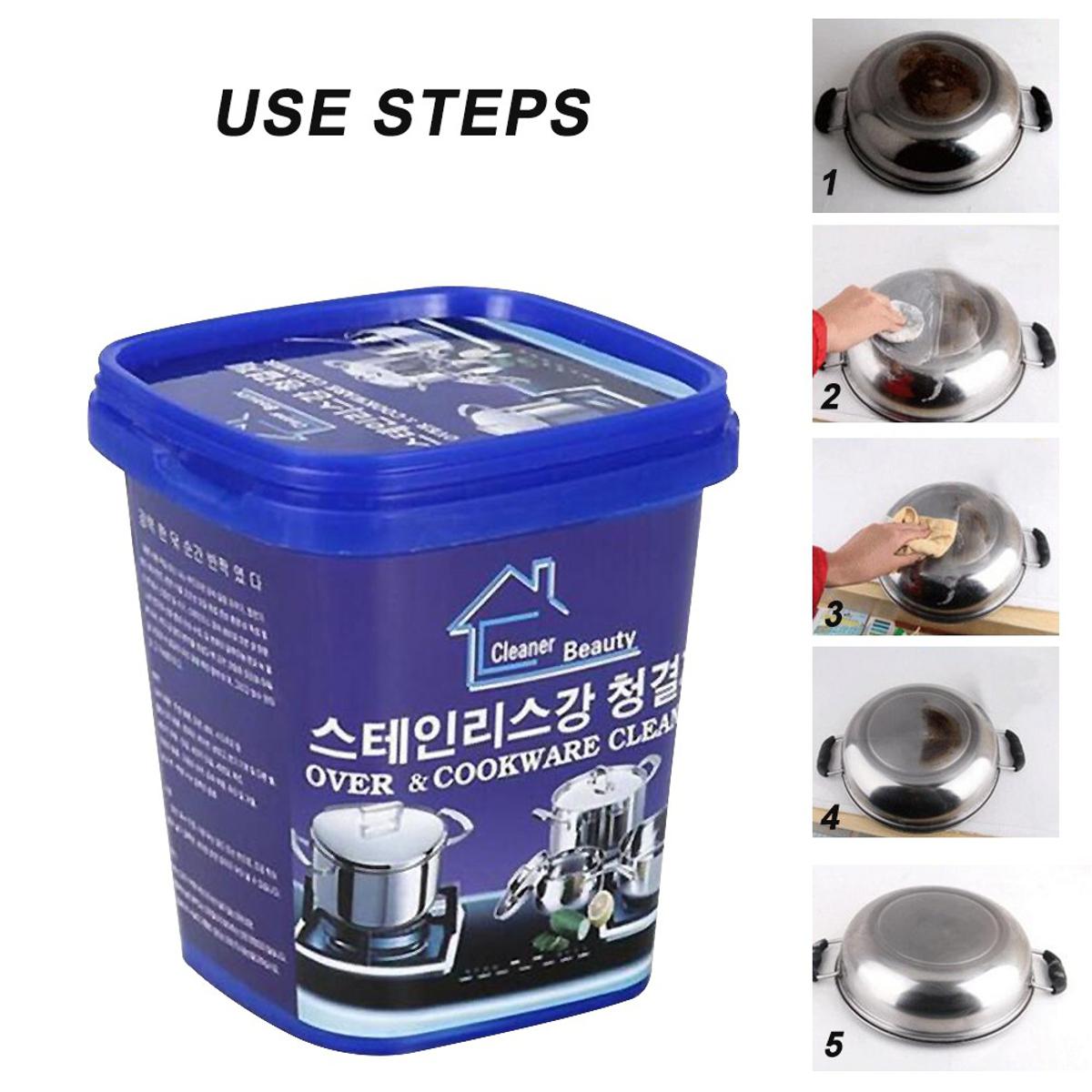 Stainless steel cookware cleaner