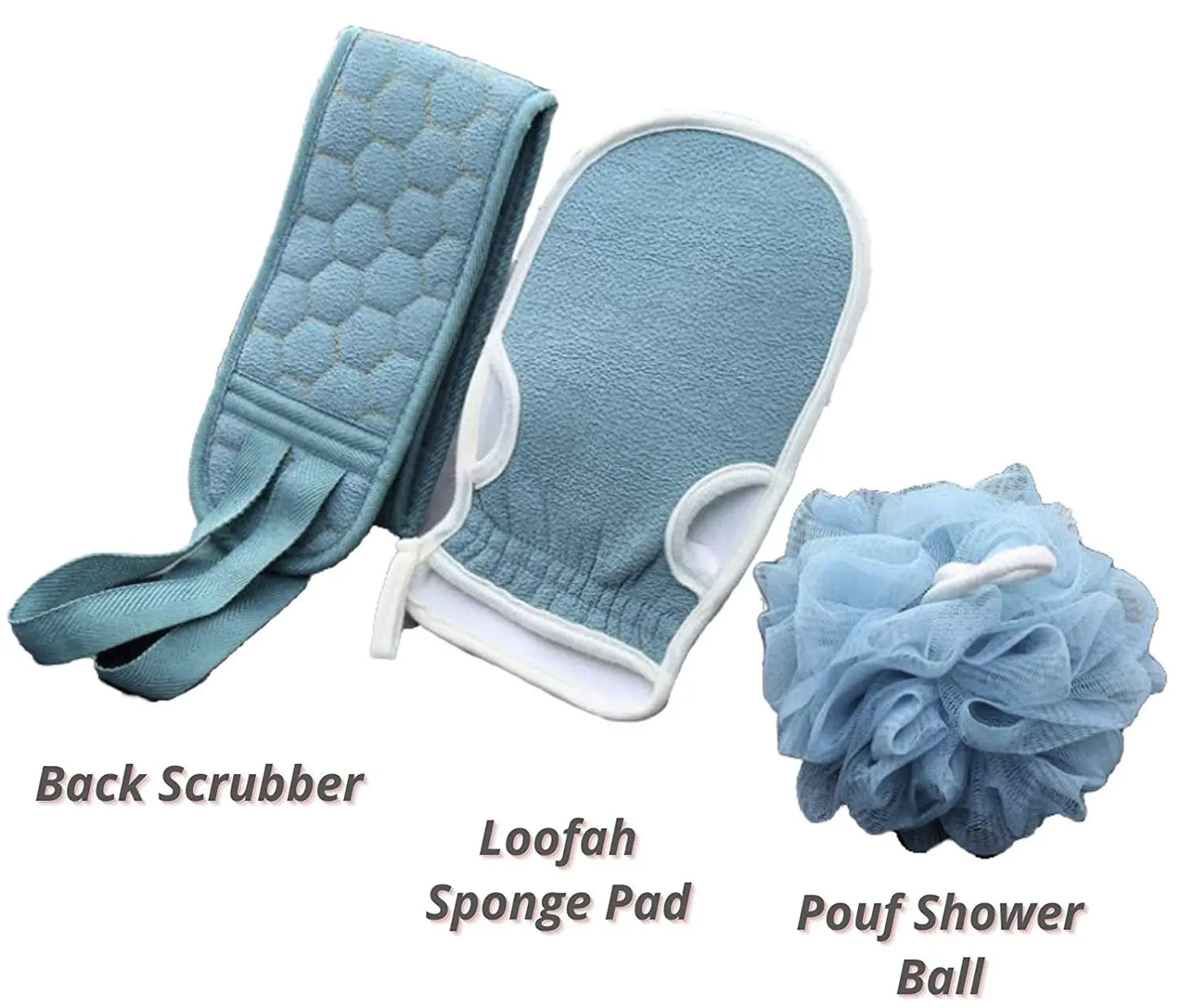 Exfoliating Back Scrubber Glove Bath Sponge Set