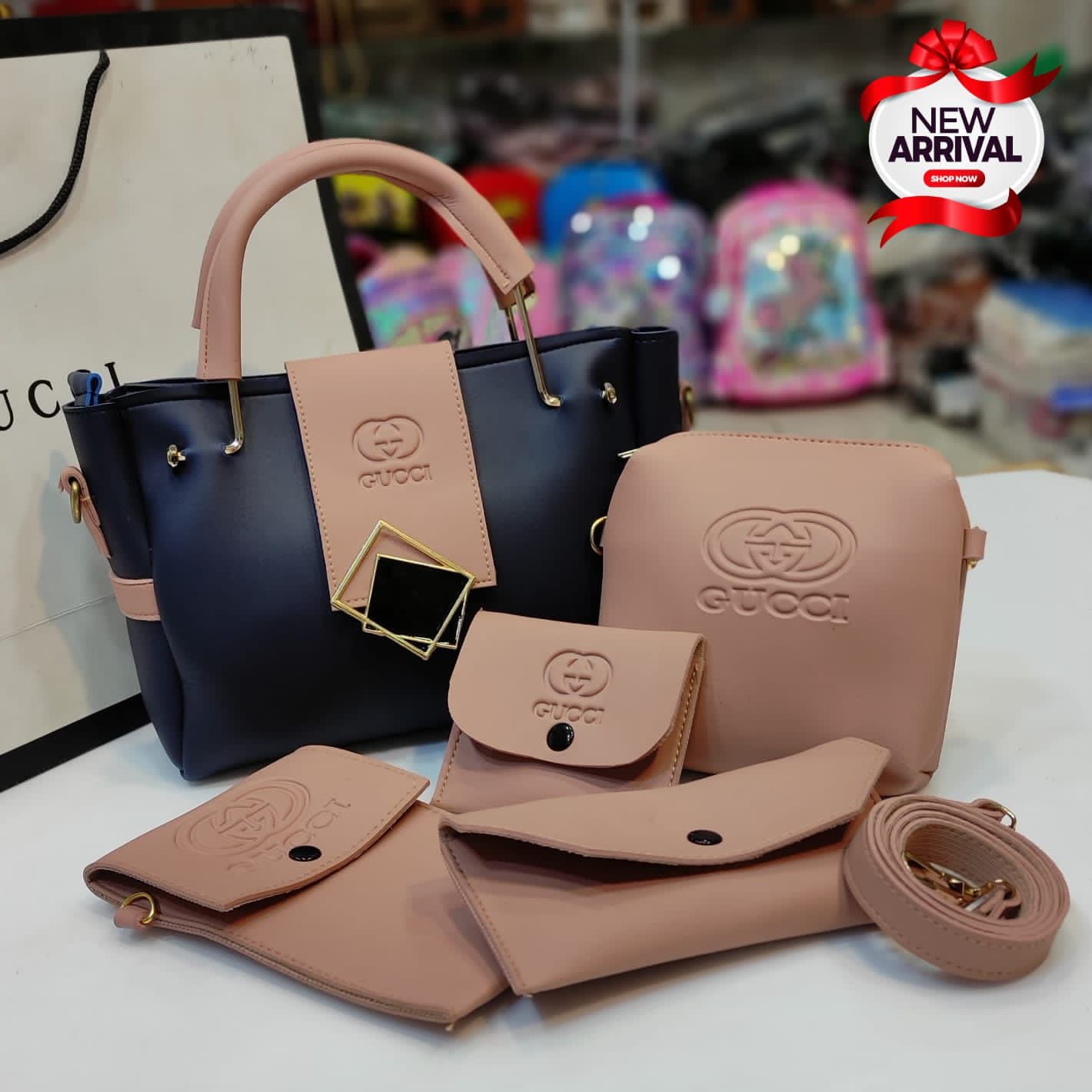 High Quality 4 & 5 Pcs Shoulder Bag Set for Girls and Women