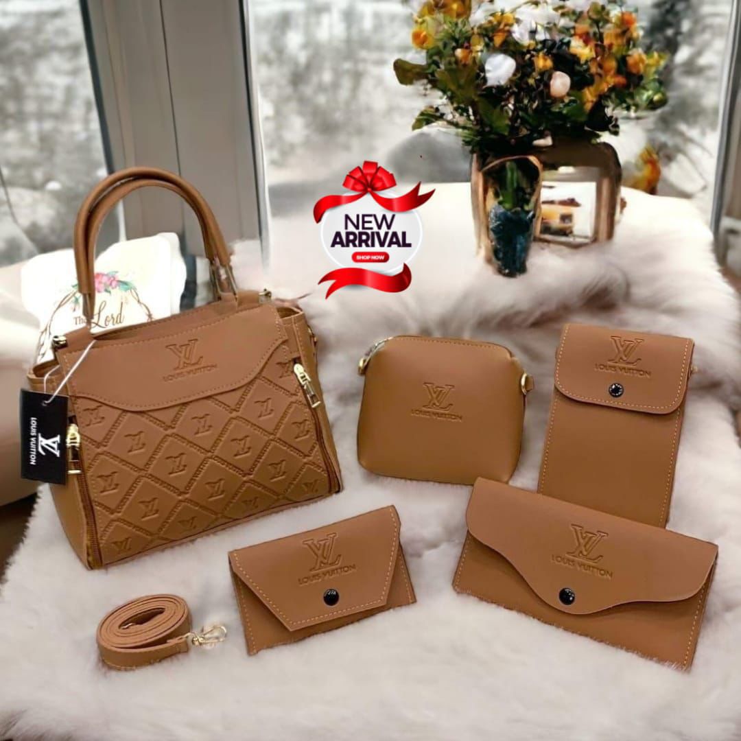 High Quality 4 & 5 Pcs Shoulder Bag Set for Girls and Women