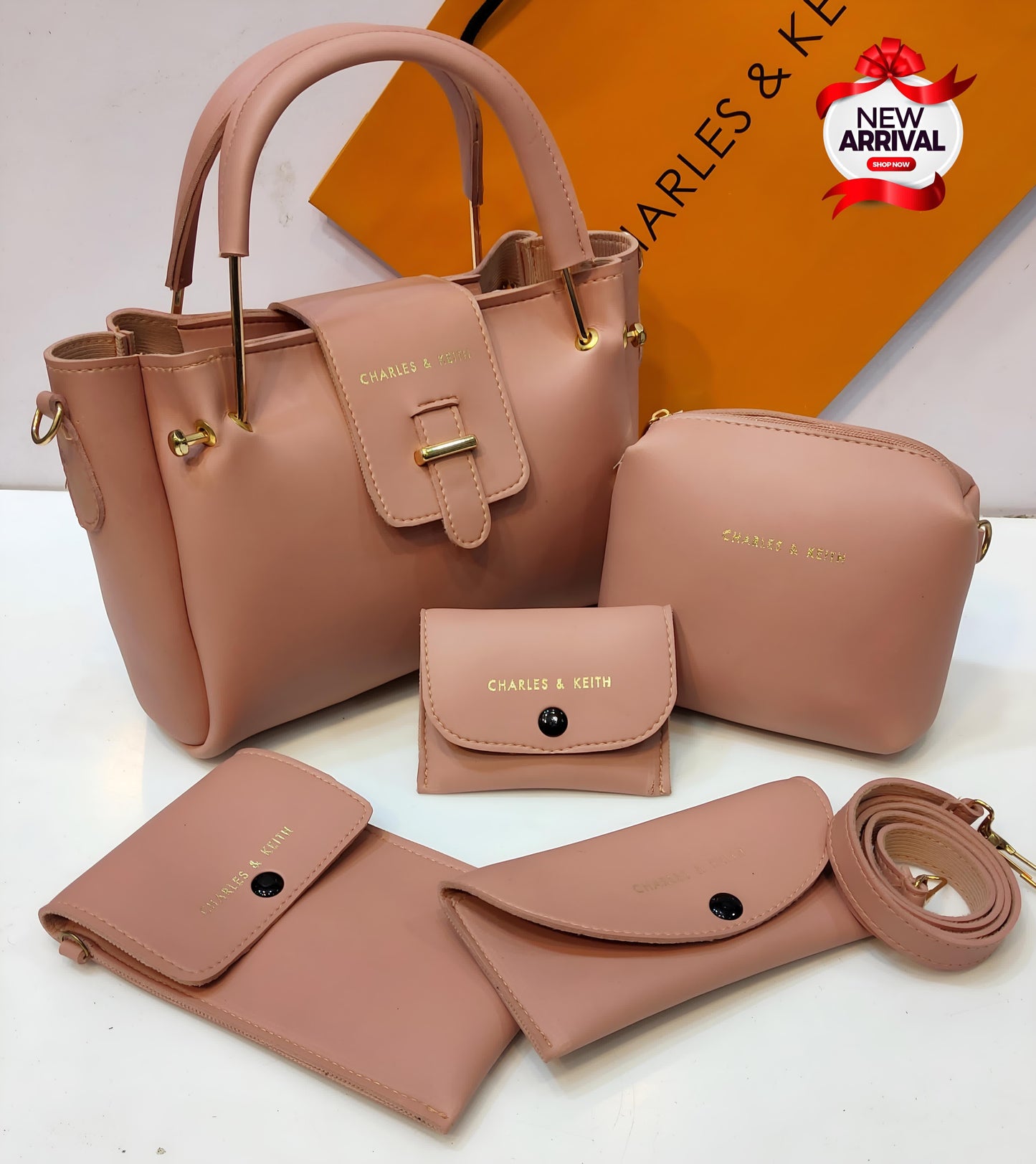 High Quality 4 & 5 Pcs Shoulder Bag Set for Girls and Women