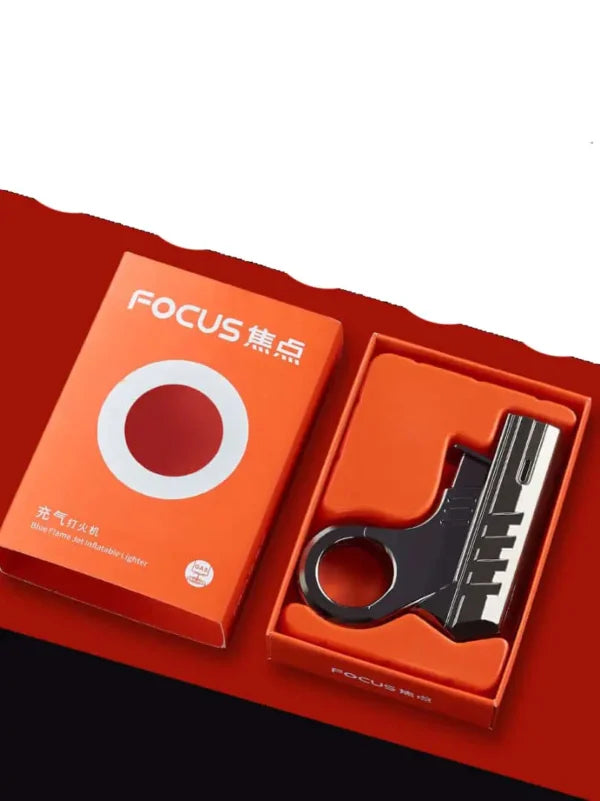 Refillable fancy focus gun lighter