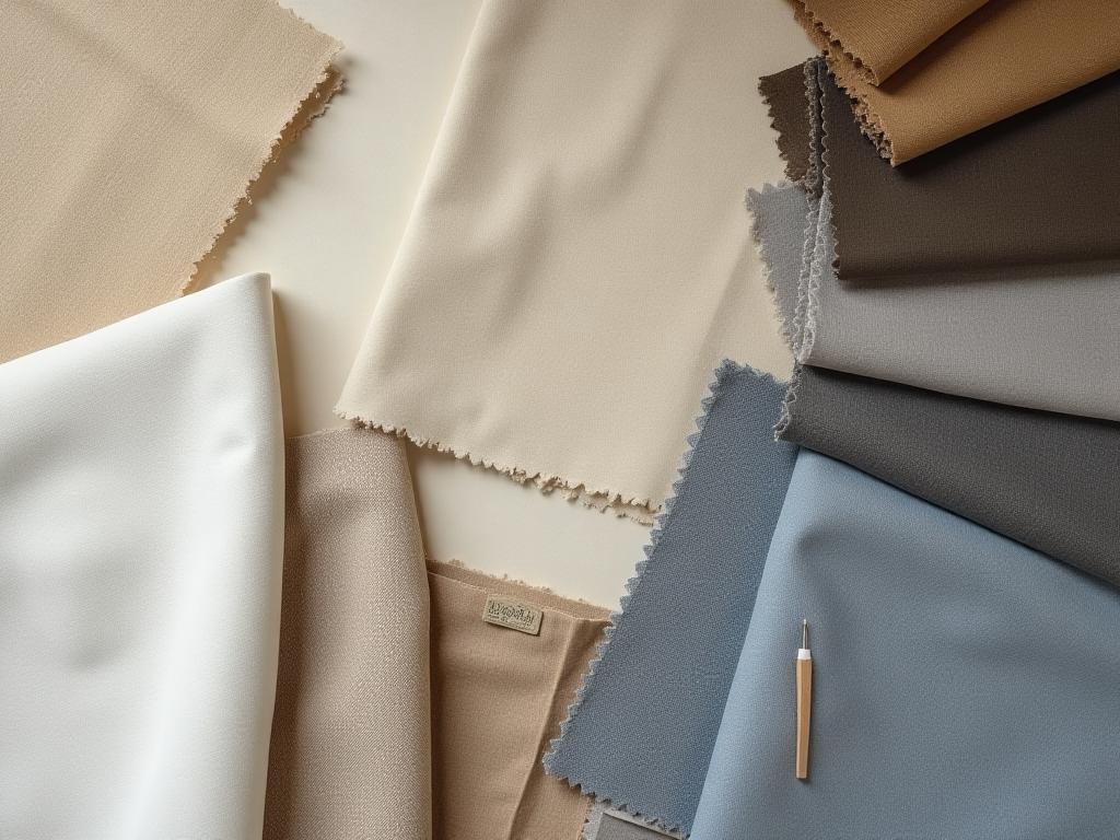 Fabric swatches laid out during consultation